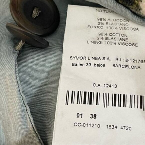 Javier Simorra Barcelona floral paisley blazer jacket lined shoulder pads size 4 - Picture 12 of 12